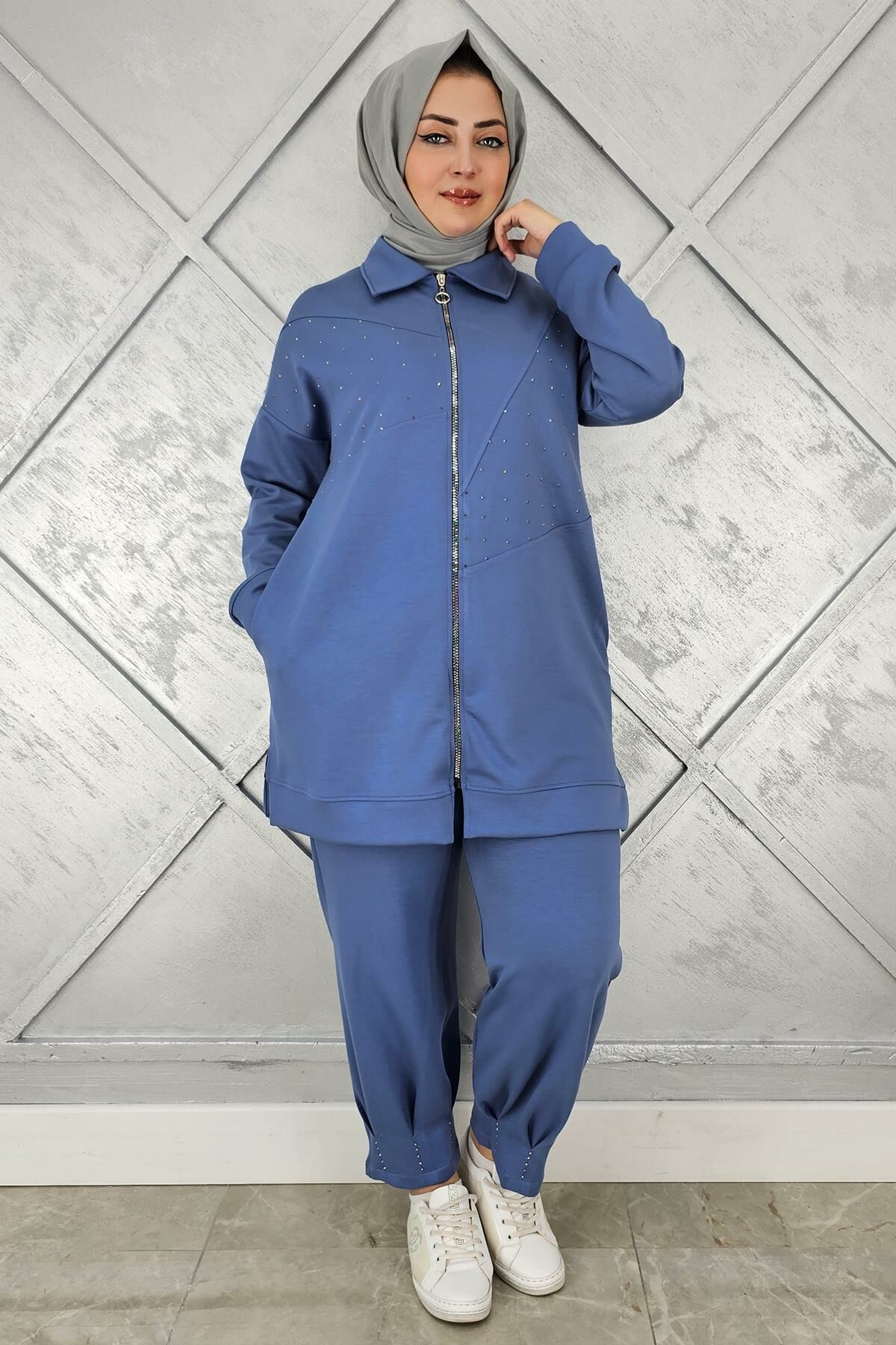 KADIN TAŞ DETAYLI TESETTÜR TAKIM