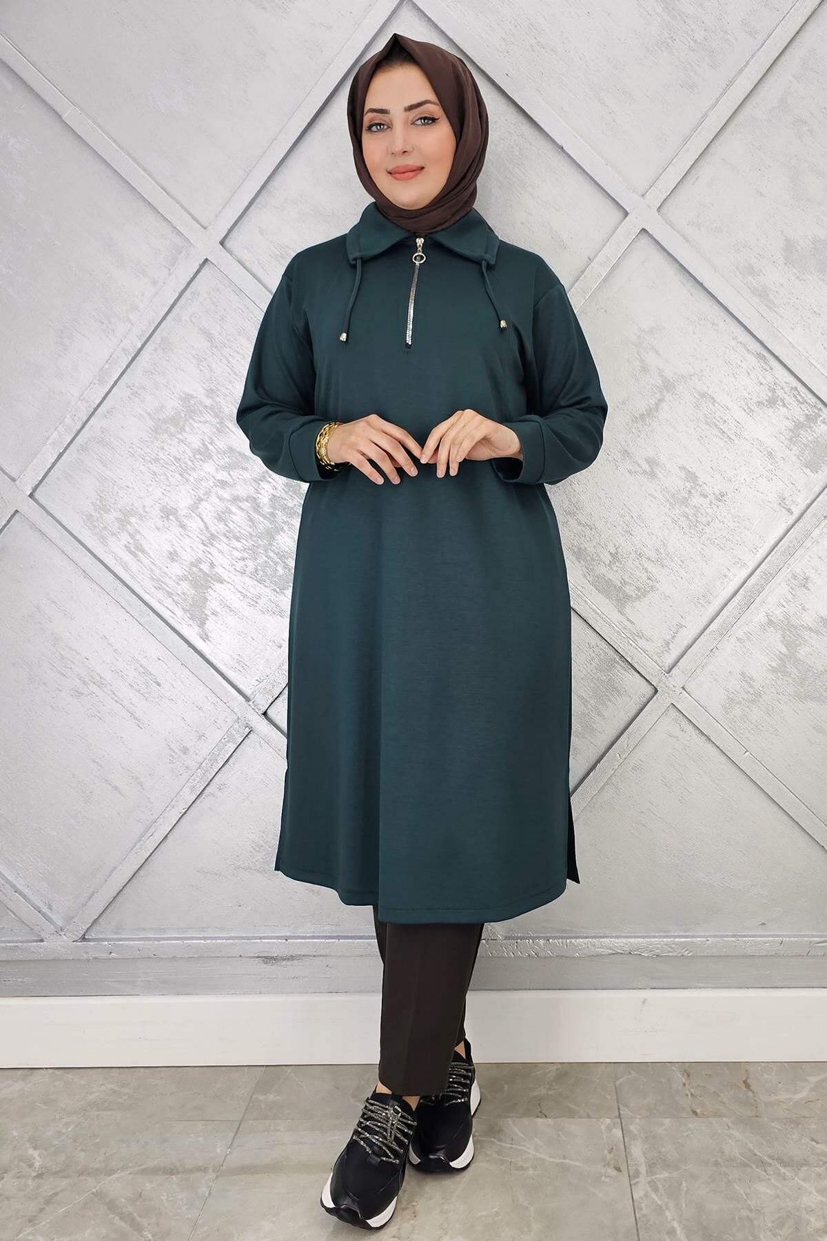 KADIN FERMUARLI BAĞCIKLI TESETTÜR TUNİK