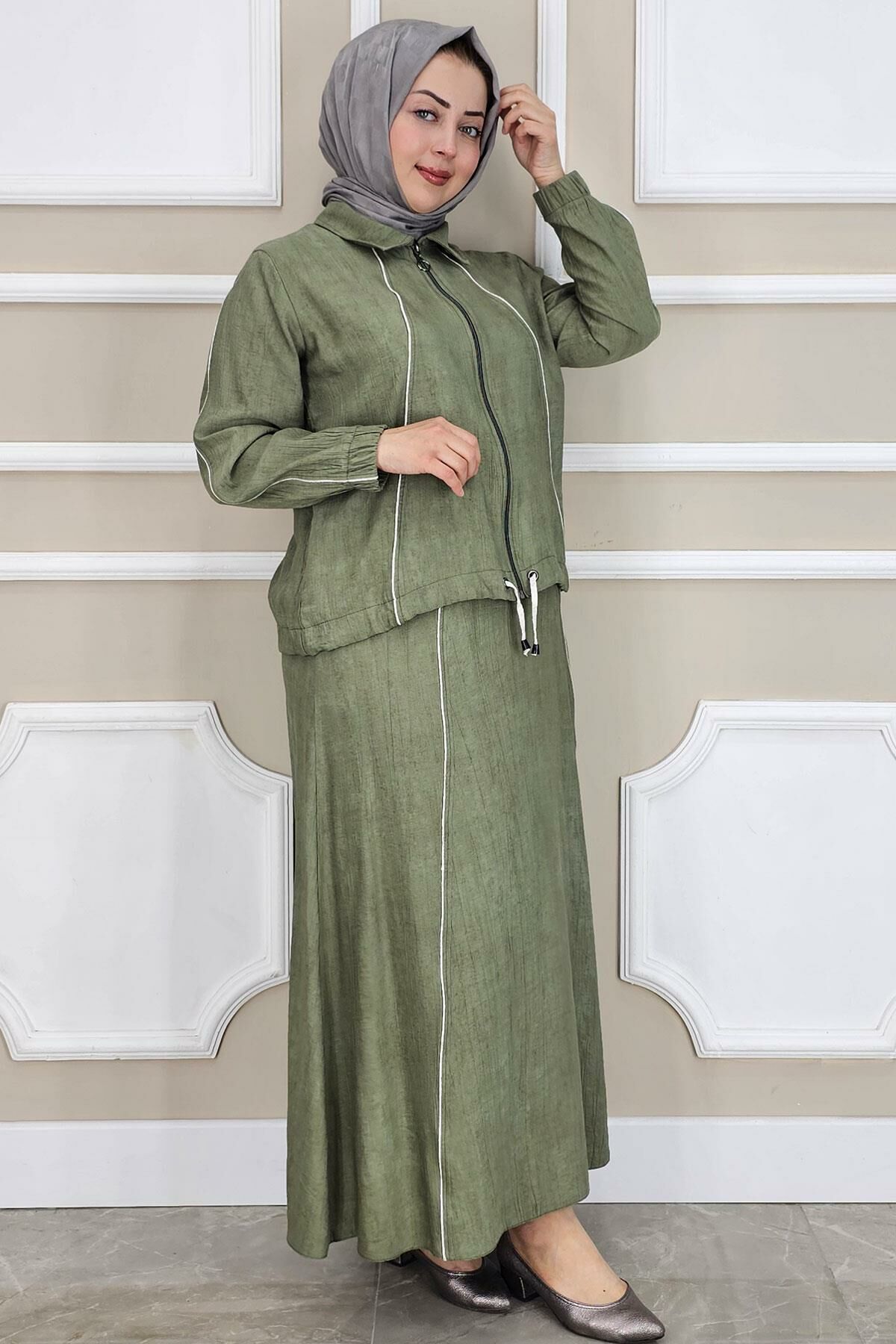 PYS KADIN BİYELİ FERMUARLI TESETTÜR TAKIM HAKİ - 5 BEDEN