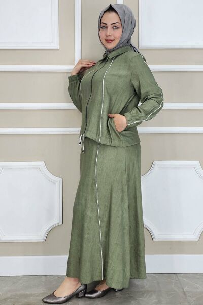 PYS KADIN BİYELİ FERMUARLI TESETTÜR TAKIM HAKİ - 5 BEDEN