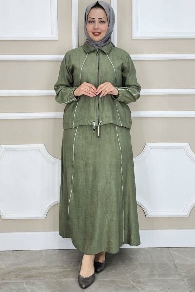 PYS KADIN BİYELİ FERMUARLI TESETTÜR TAKIM HAKİ - 5 BEDEN