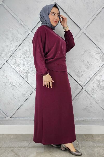 KADIN YARASA KOL TESETTÜR TAKIM BORDO - 2 BEDEN