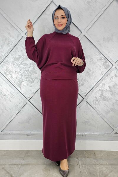KADIN YARASA KOL TESETTÜR TAKIM BORDO - 2 BEDEN