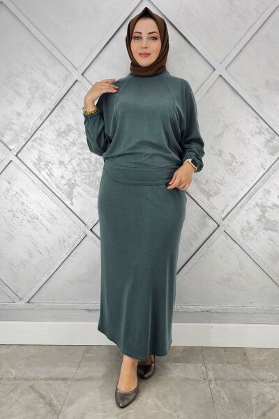 KADIN YARASA KOL TESETTÜR TAKIM YEŞİL - 3 BEDEN