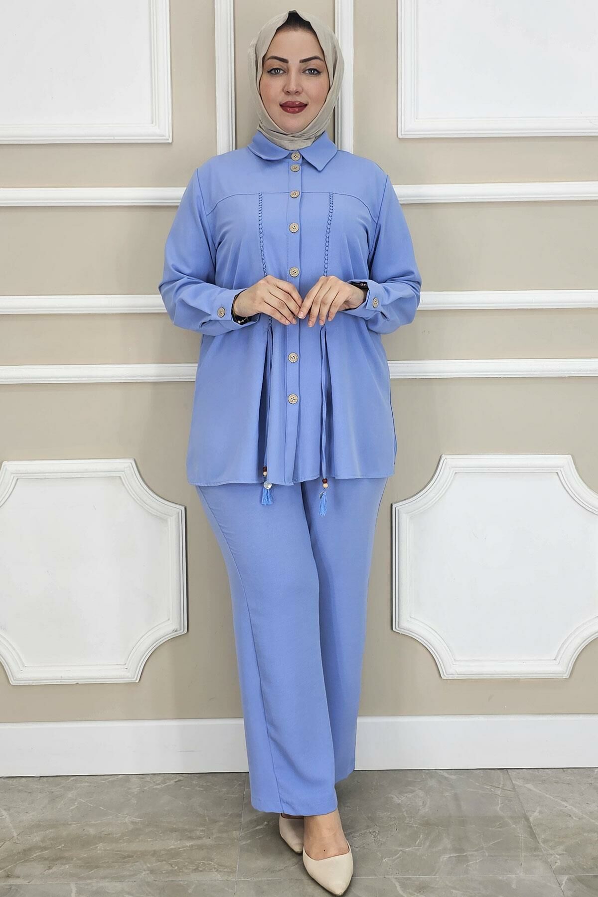 PYS KADIN DANTEL ŞERİT DETAYLI TESETTÜR TAKIM