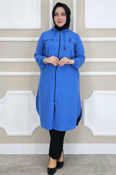 PYS KADIN DİKME AKSESUAR DETAYLI TESETTÜR KAP MAVİ - 5 BEDEN