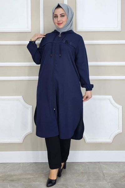 PYS KADIN DİKME AKSESUAR DETAYLI TESETTÜR KAP LACİVERT - 3 BEDEN