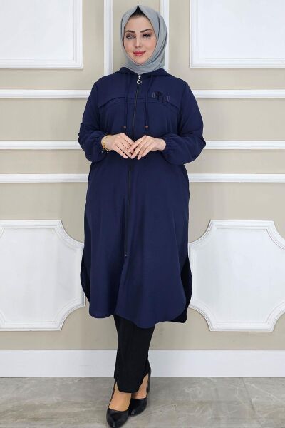 PYS KADIN DİKME AKSESUAR DETAYLI TESETTÜR KAP LACİVERT - 3 BEDEN