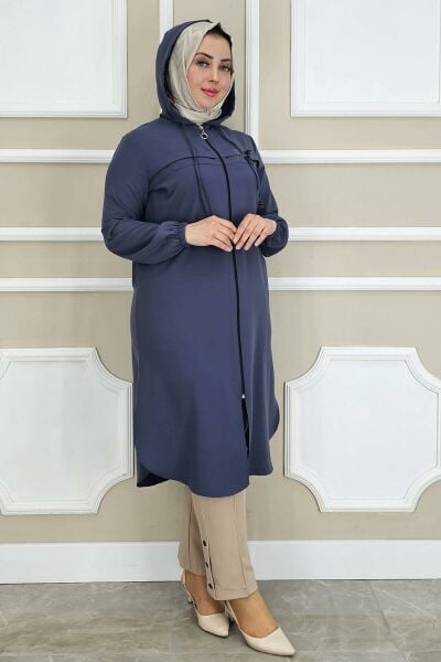 PYS KADIN DİKME AKSESUAR DETAYLI TESETTÜR KAP ANTRSİT - 4 BEDEN