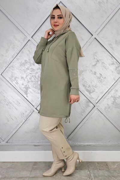 KADIN RİVET DETAYLI PANTOLON TAŞ - 52