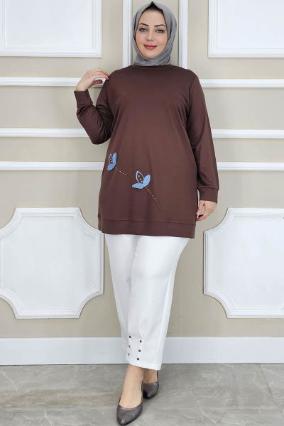 PYS KADIN ÇİÇEK DİKME DETAYLI TESETTÜR TUNİK