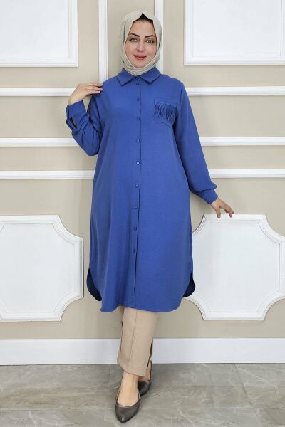 PYS KADIN CEBİ PÜSKÜL DETAYLI TESETTÜR GÖMLEK