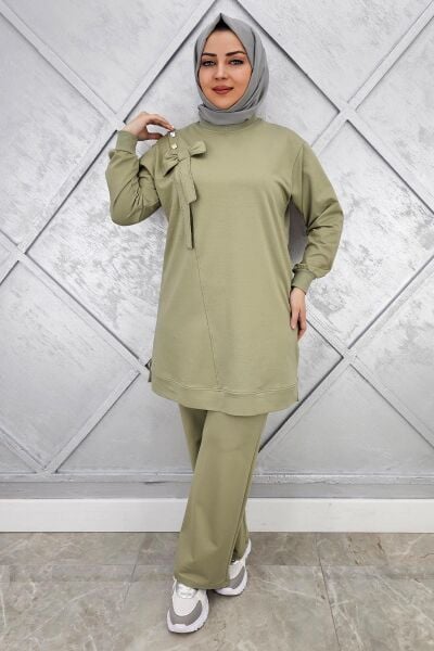 KADIN FİYONK DETAYLI TESETTÜR TAKIM HAKİ - 2XL