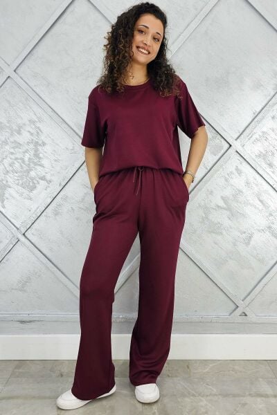 PYS KADIN KISA KOLLU TESETTÜR TAKIM BORDO - 3XL