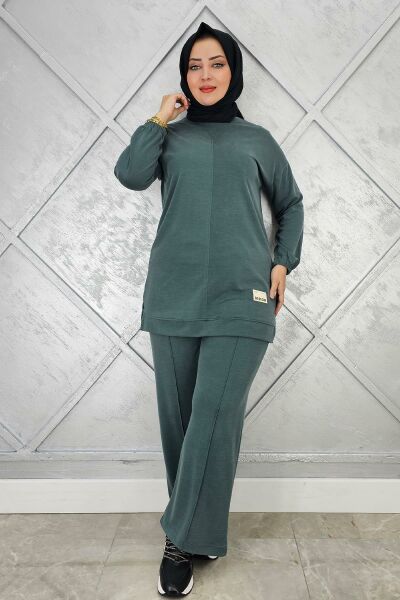 KADIN KOL LASTİKLİ TESETTÜR TAKIM YEŞİL - 3 BEDEN