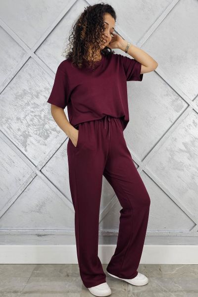 PYS KADIN KISA KOLLU TESETTÜR TAKIM BORDO - XL