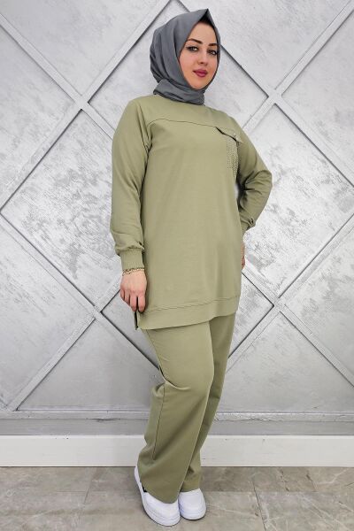 KADIN CEP GÖRÜNÜMLÜ TESSETTÜR TAKIM HAKİ - L