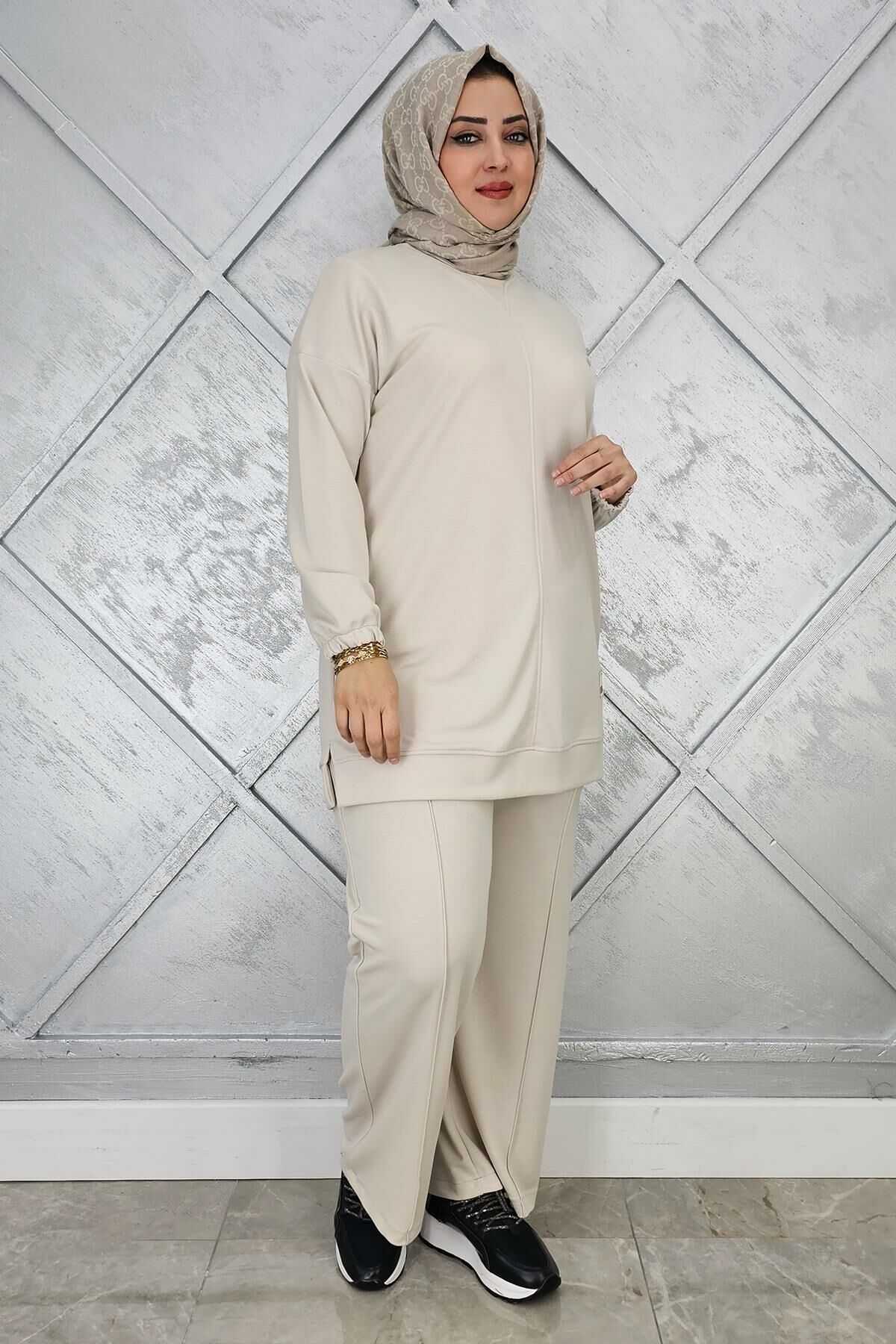 KADIN KOL LASTİKLİ TESETTÜR TAKIM TAŞ - 5 BEDEN