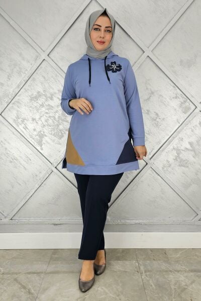 KADIN KOMBİNLİ KAPÜŞONLU TESETTÜR TUNİK