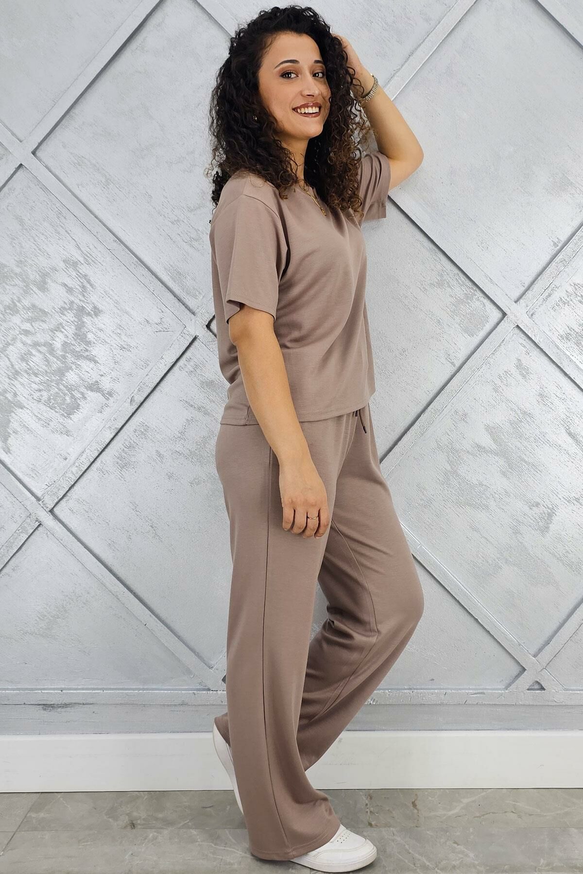 PYS KADIN KISA KOLLU TESETTÜR TAKIM VİZON - 2XL