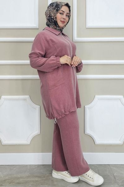 PYS KADIN FERMUARLI TESETTÜR TUNİK GÜL KURUSU - 4 BEDEN