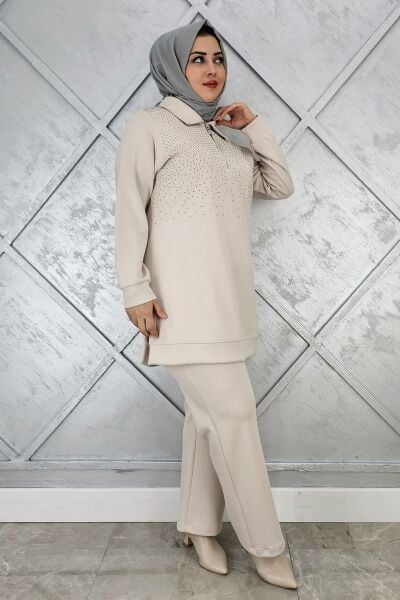 KADIN BEDEN TAŞ DRTAYLI TESETTÜR TAKIM TAŞ - 4 BEDEN