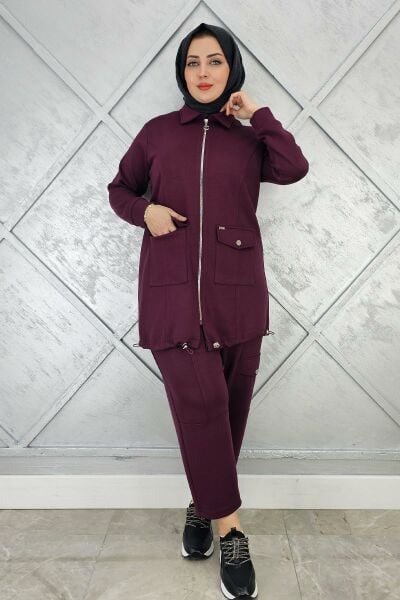 KADIN ÇIT ÇIT FERMUARLI TESETTÜR TAKIM