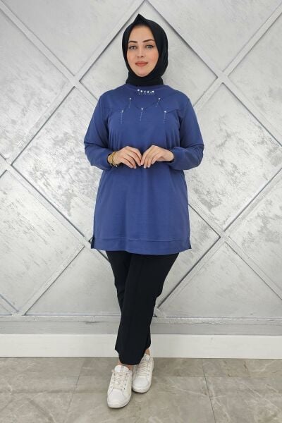 KADIN TAŞ DETAYLI TESETTÜR TUNİK