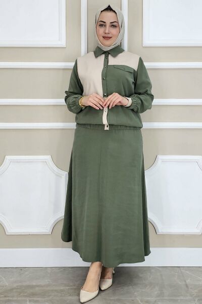 PYS KADIN KOMBİNLİ TESETTÜR TAKIM HAKİ - 5 BEDEN