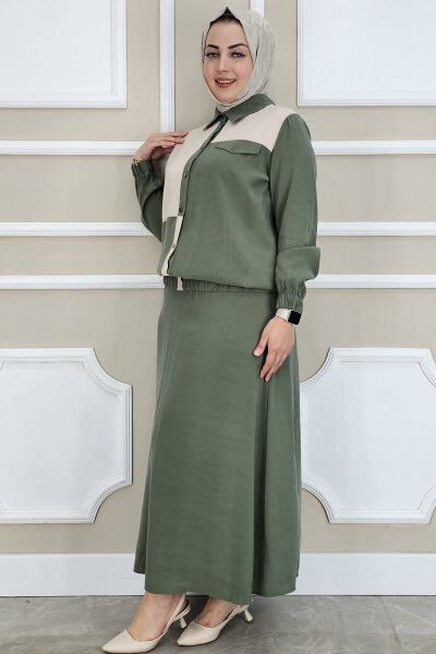 PYS KADIN KOMBİNLİ TESETTÜR TAKIM HAKİ - 4 BEDEN