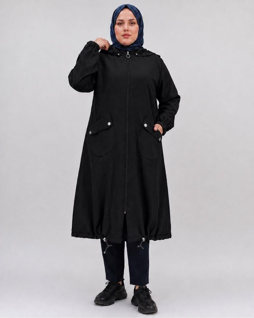 KADIN CEPLİ TESETTÜR KAP SİYAH - 2 BEDEN