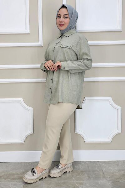 KADIN KORSAJLI BATTAL PANTOLON TAŞ - 44