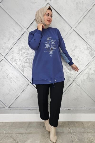 KADIN BASKI DETAYLI TESETTÜR TUNİK