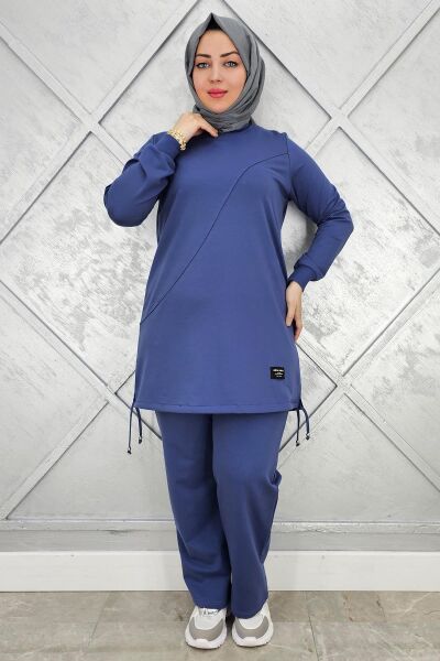 KADIN ARMA DETAYLI TESETTÜR TAKIM İNDİGO - L