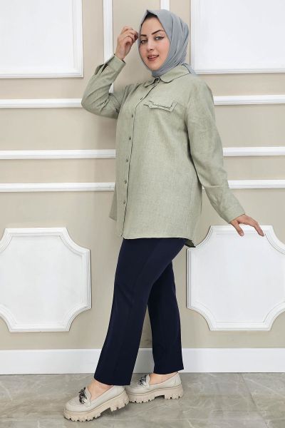 PYS KADIN KORSAJLI BATTAL PANTOLON LACİVERT - 56