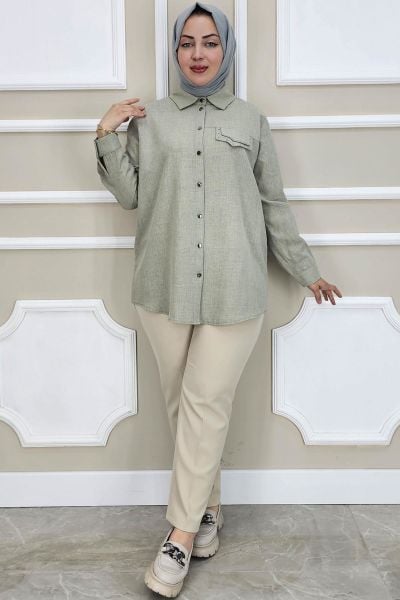 PYS KADIN KORSAJLI BATTAL PANTOLON TAŞ - 56