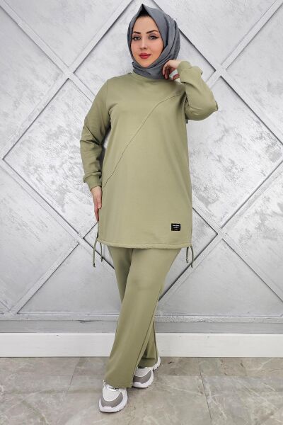 KADIN ARMA DETAYLI TESETTÜR TAKIM HAKİ - XL