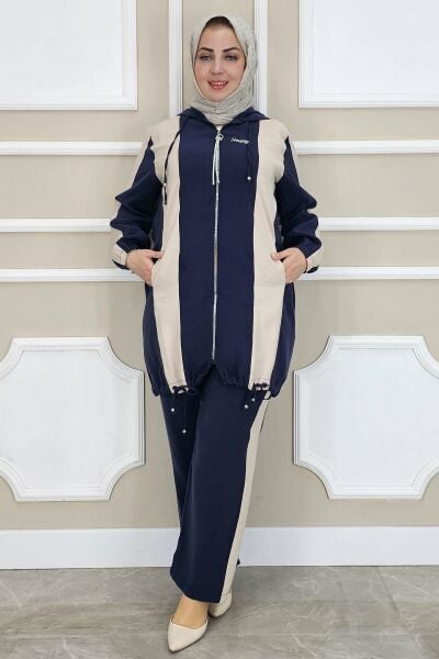 PYS KADIN DİKME DETAYLI KAPÜŞONLU TESETTÜR TAKIM