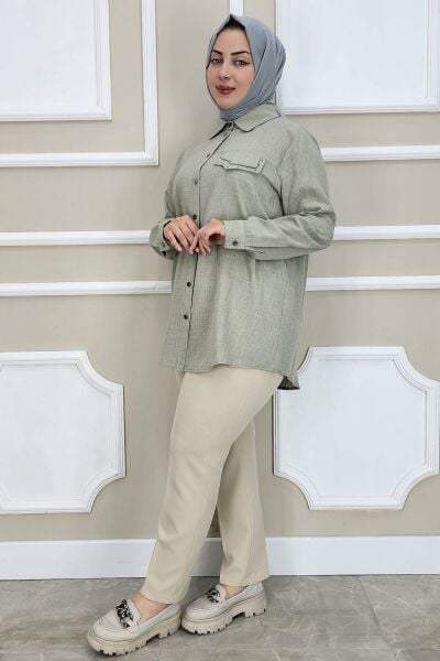 PYS KADIN KORSAJLI BATTAL PANTOLON TAŞ - 58