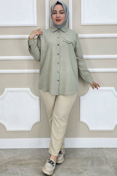 PYS KADIN KORSAJLI BATTAL PANTOLON TAŞ - 58