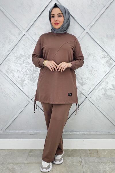 KADIN ARMA DETAYLI TESETTÜR TAKIM VİZON - XL