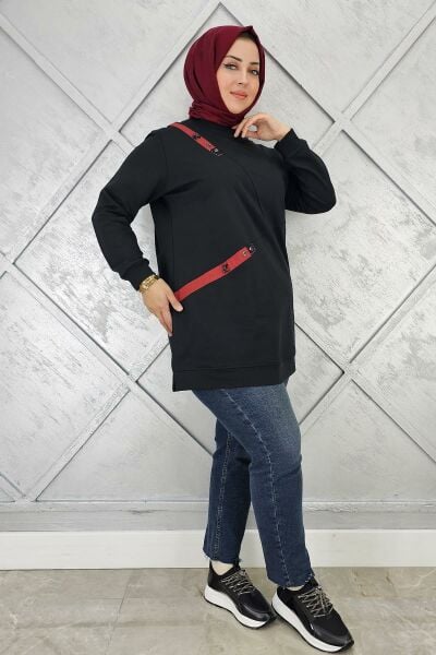KADIN DÜĞME VE KOMBİN DETAYLI TESETTÜR TUNİK