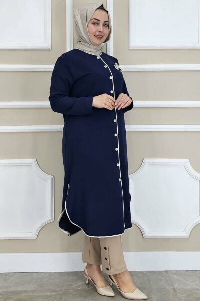 PYS KADIN BİYELİ BROŞ DETAYLI TESETTÜR KAP KAHVERENGİ - 4 BEDEN