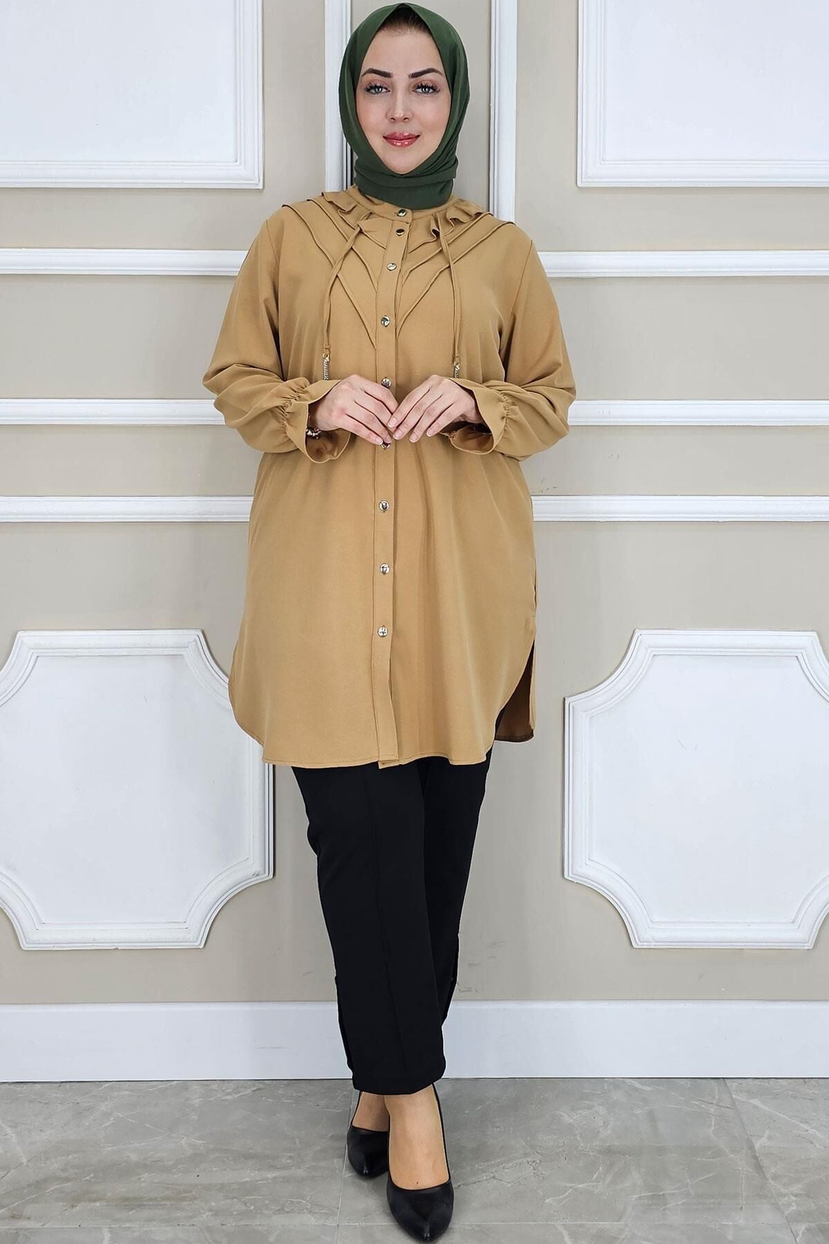 KADIN FIRFIR DETAYLI TESETTÜR GÖMLEK