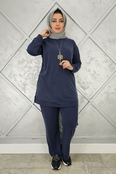 KADIN KOL KISMI ÇIT ÇIT DETAYLI KOLYELİ TESETTÜR TAKIM