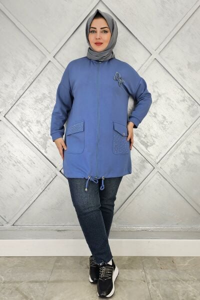 KADIN DİKME VE TAŞ DETAYLI TESETTÜR GİY ÇIK