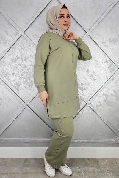 KADIN NERVÜR DİKİM TESETTÜR TAKIM HAKİ - 2XL