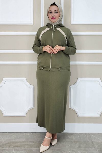 PYS KADIN KOMBİNLİ TESETTÜR TAKIM HAKİ - 5 BEDEN