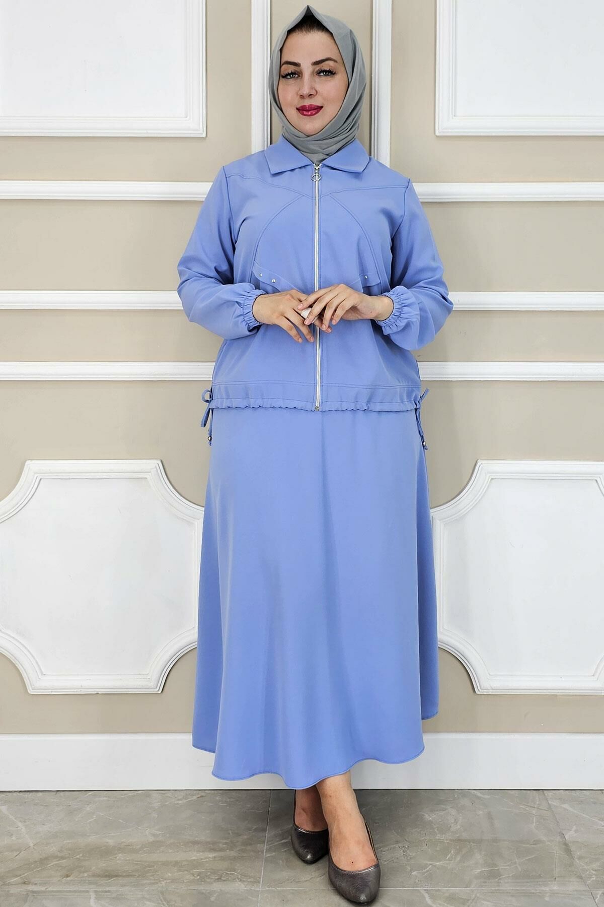 PYS KADIN ALLER DİKİM TAŞ DETAYLI TESETTÜR TAKIM