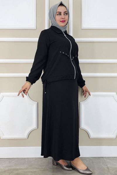 PYS KADIN ALLER DİKİM TAŞ DETAYLI TESETTÜR TAKIM 4 BEDEN